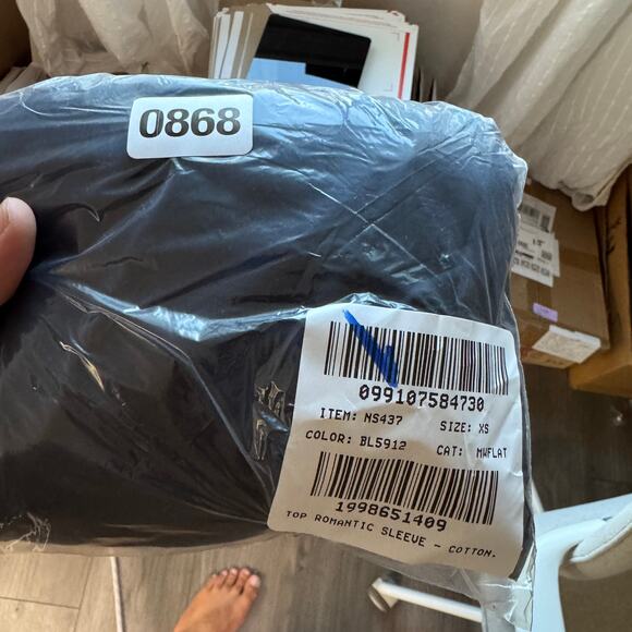 Madewell V-Neck Long-Sleeve Top Womens XS Deep Indigo Blue Stretch Regular Fit - Picture 8 of 8